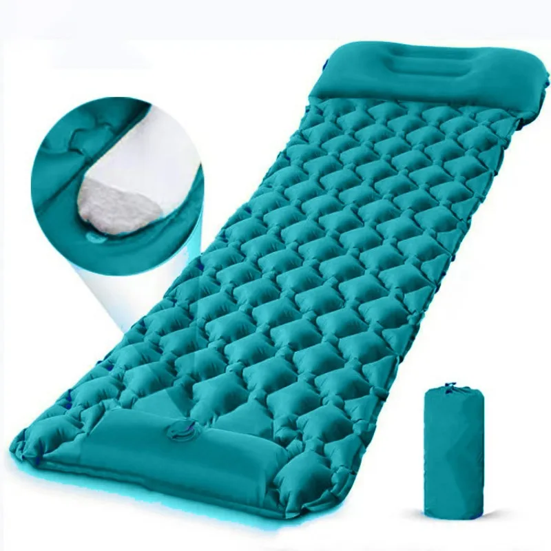 Inflatable Camping Sleeping Pad Pillow - Colchonete Inflável para Camping, Colchão de