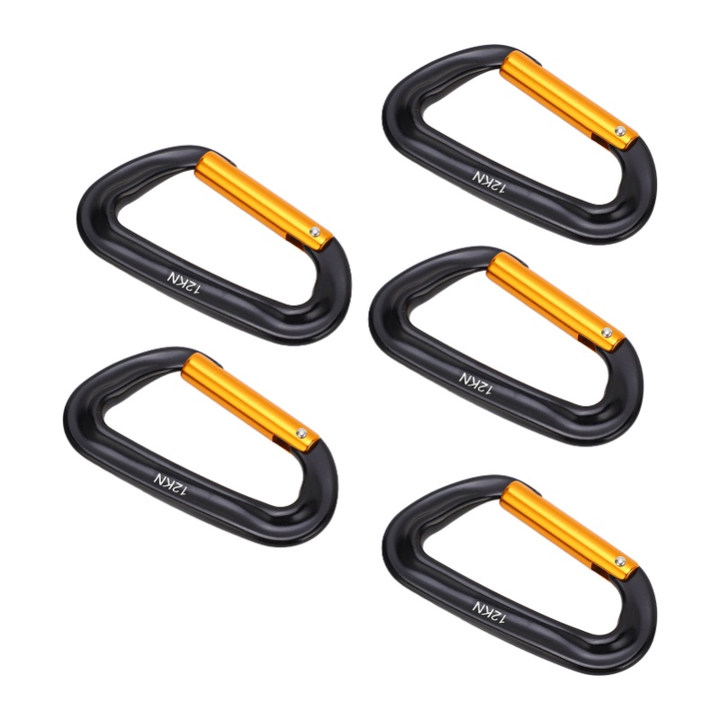 Carabiners Aluminum 12Kn Heavy Duty - 5 Peças de Mosquetões de Escalada
