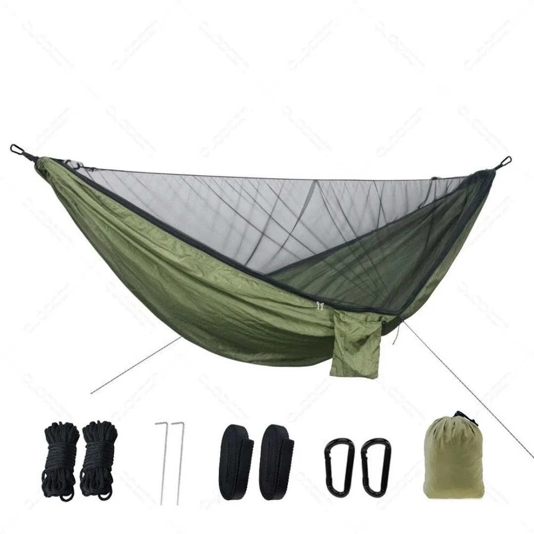 Double Hammock Portable Parachute Nylon - Rede de Descanso Dupla Portátil com