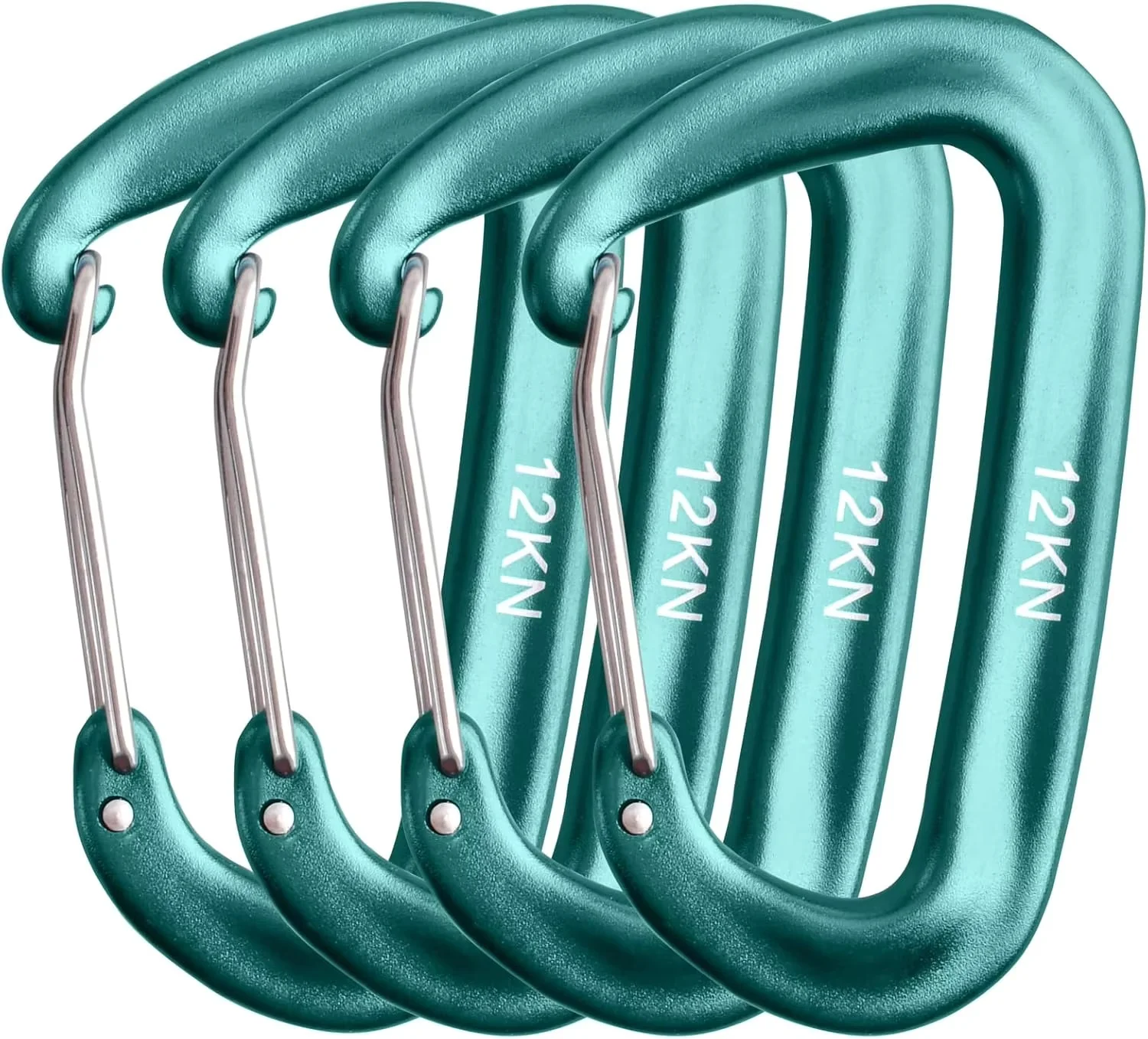Carabiners Aluminum 12Kn Heavy Duty - Conjunto de 4 Mosquetões de 12kN