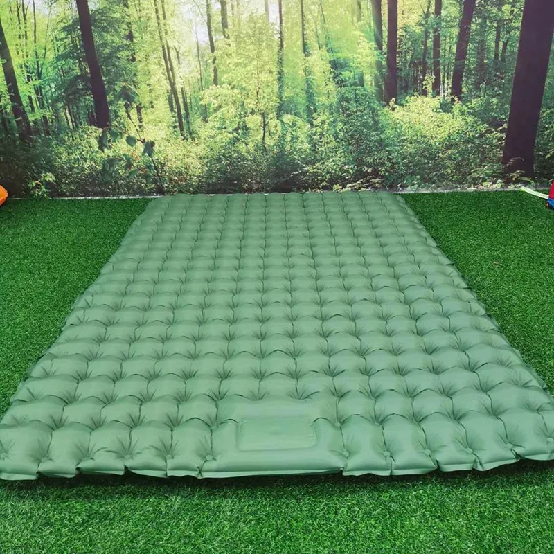 Inflatable Camping Sleeping Pad Pillow - Colchão inflável duplo para camping com