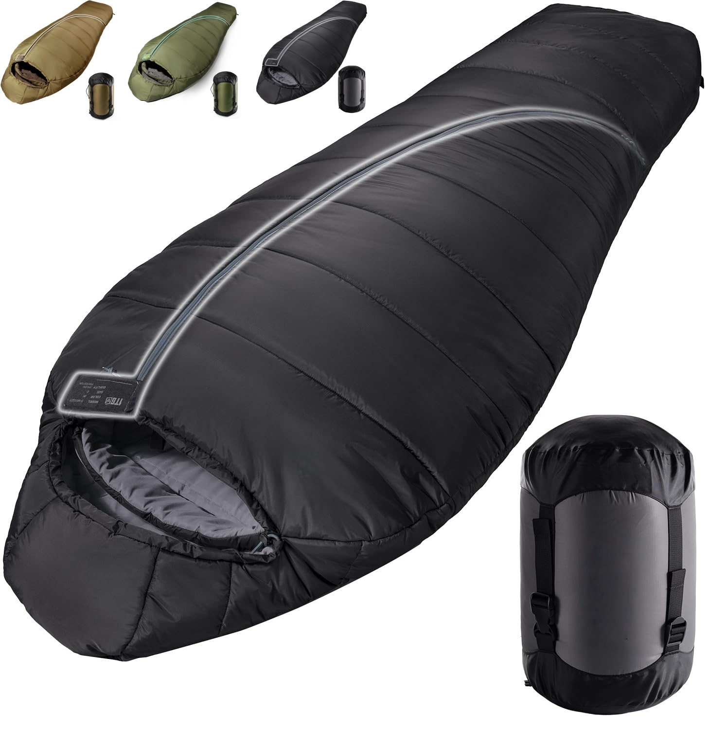 Sleeping Bag 4 Season Down Winter - Saco de Dormir Tático Estilo Mummy