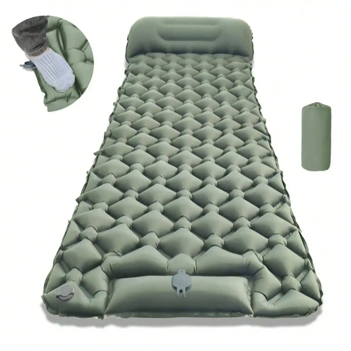 Camping Air Mattress Built In Pump - Colchão de camping insuflável ultraleve para