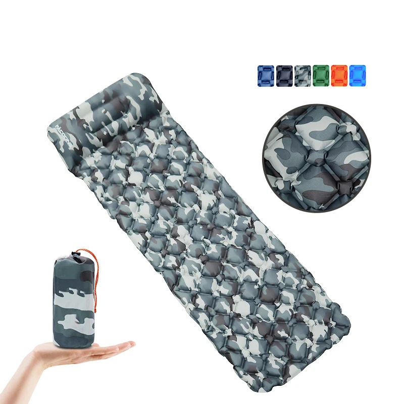 Inflatable Camping Sleeping Pad Pillow - Colchão de ar ultraleve com travesseiros,