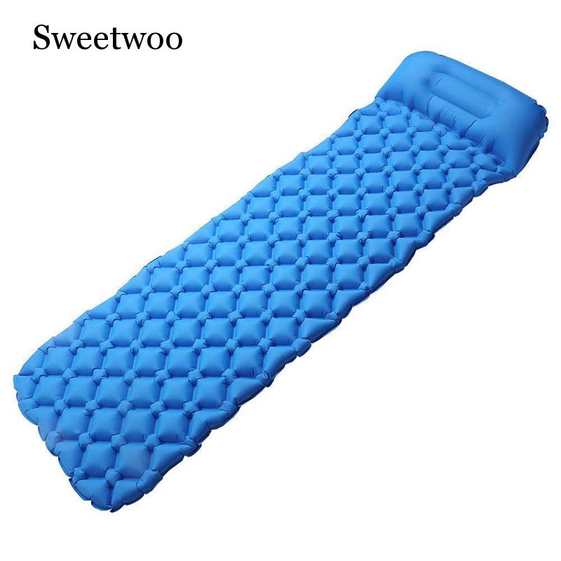 Inflatable Camping Sleeping Pad Pillow - Almofada de dormir para acampamento ultraleve,