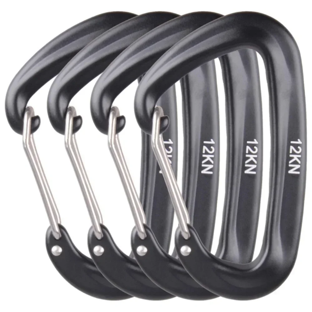 Carabiners Aluminum 12Kn Heavy Duty - Conjunto de 4 mosquetões de 12