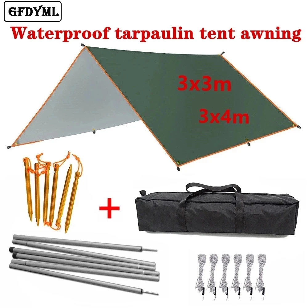 Hammock Rain Fly Tarp Waterproof 3X3M - Tenda de toldo impermeável ultraleve, Jardim