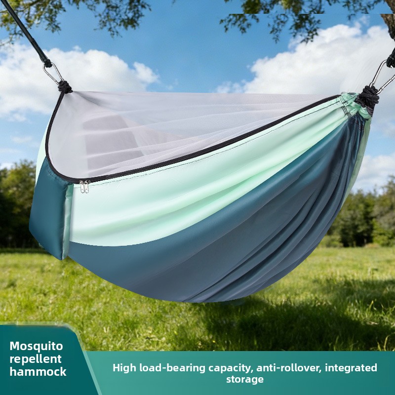 Double Hammock Portable Parachute Nylon - Rede de acampamento portátil bicolor à