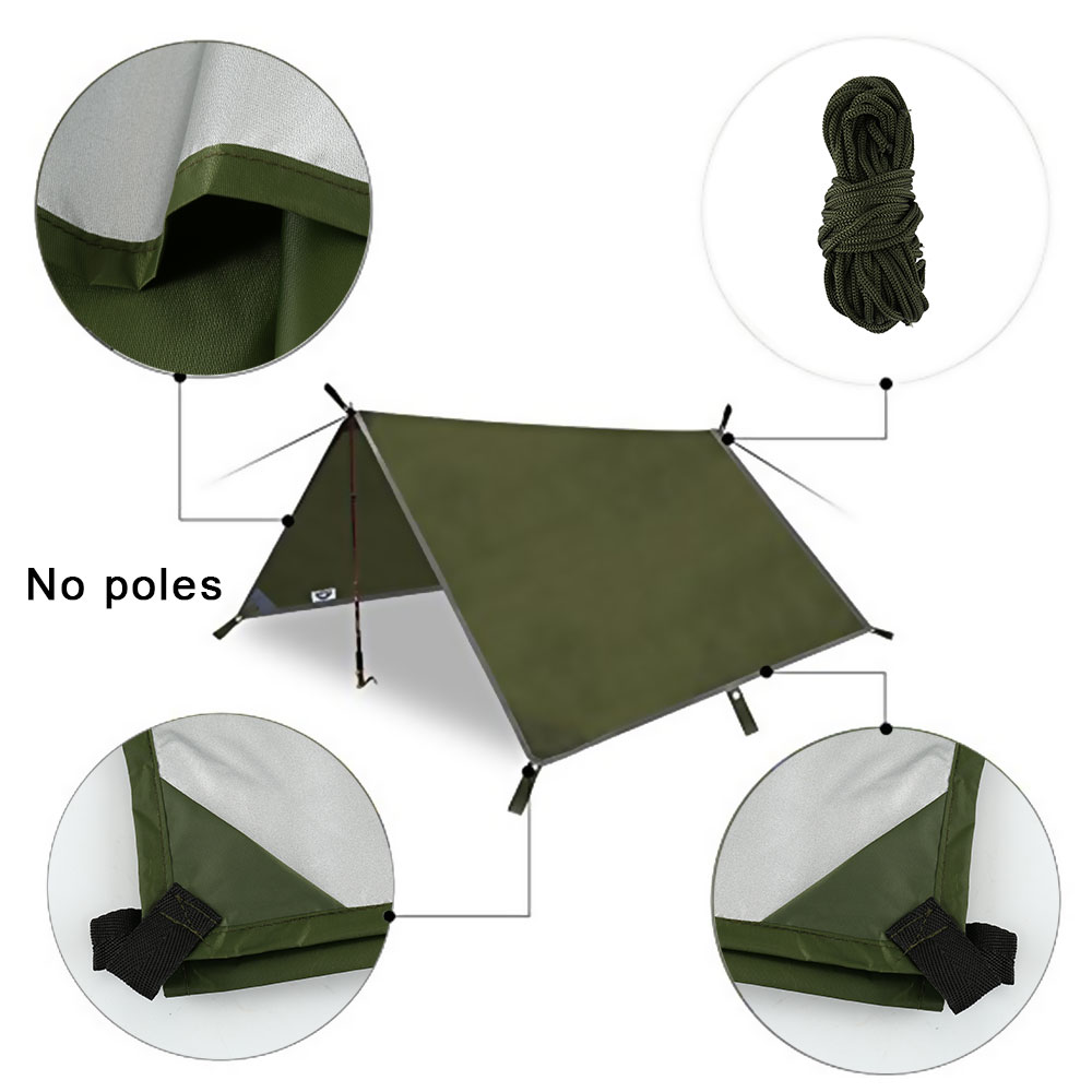 Toldo de Praia para Acampament - Hammock Rain Fly Tarp Waterproof 3X3M avaliação e preço