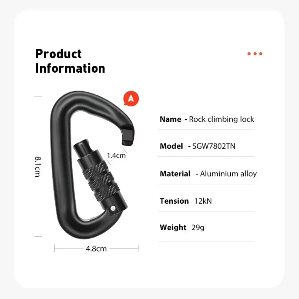 Mosquetão em Liga de Alumínio  - Carabiners Aluminum 12Kn Heavy Duty avaliação e preço