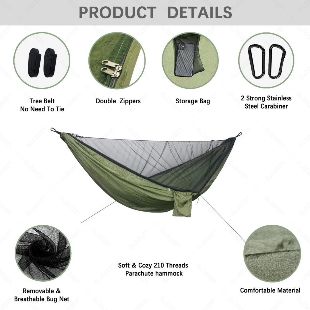 Rede de Descanso Dupla com Mos - Double Hammock Portable Parachute Nylon avaliação e preço