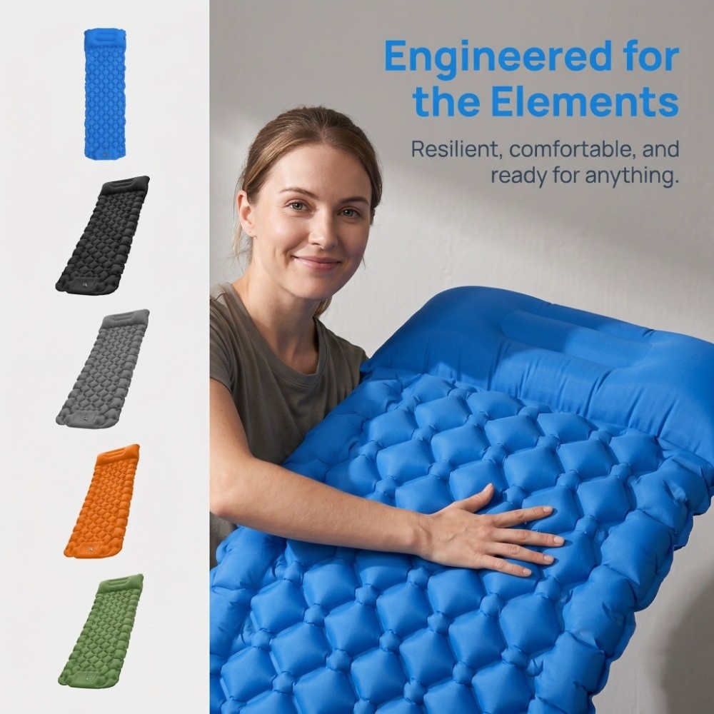Colchão Inflável para Camping  - Inflatable Camping Sleeping Pad Pillow avaliação e preço