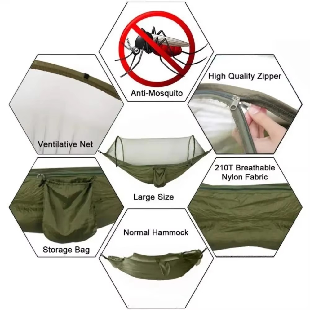 Rede de Nylon Portátil para Ac - Double Hammock Portable Parachute Nylon avaliação e preço