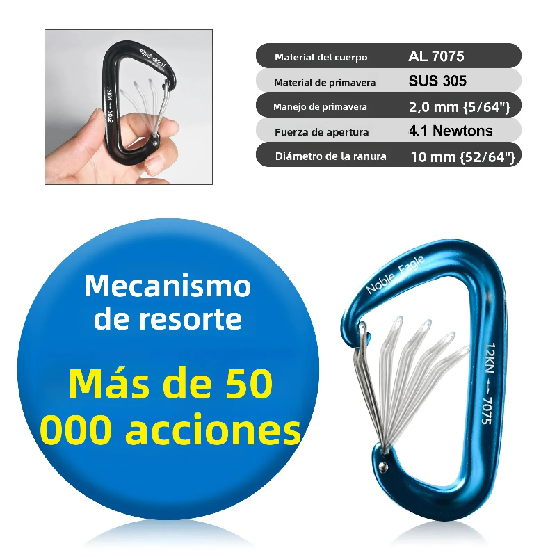 Conjunto de 6 Mosquetões de 12 - Carabiners Aluminum 12Kn Heavy Duty avaliação e preço