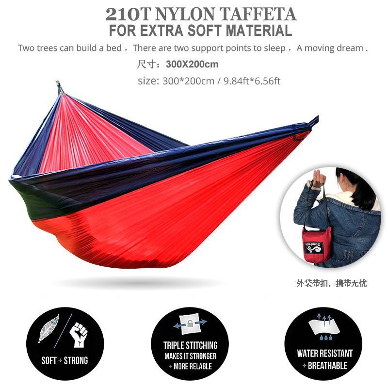 Nova Rede de Descanso Portátil - Double Hammock Portable Parachute Nylon avaliação e preço