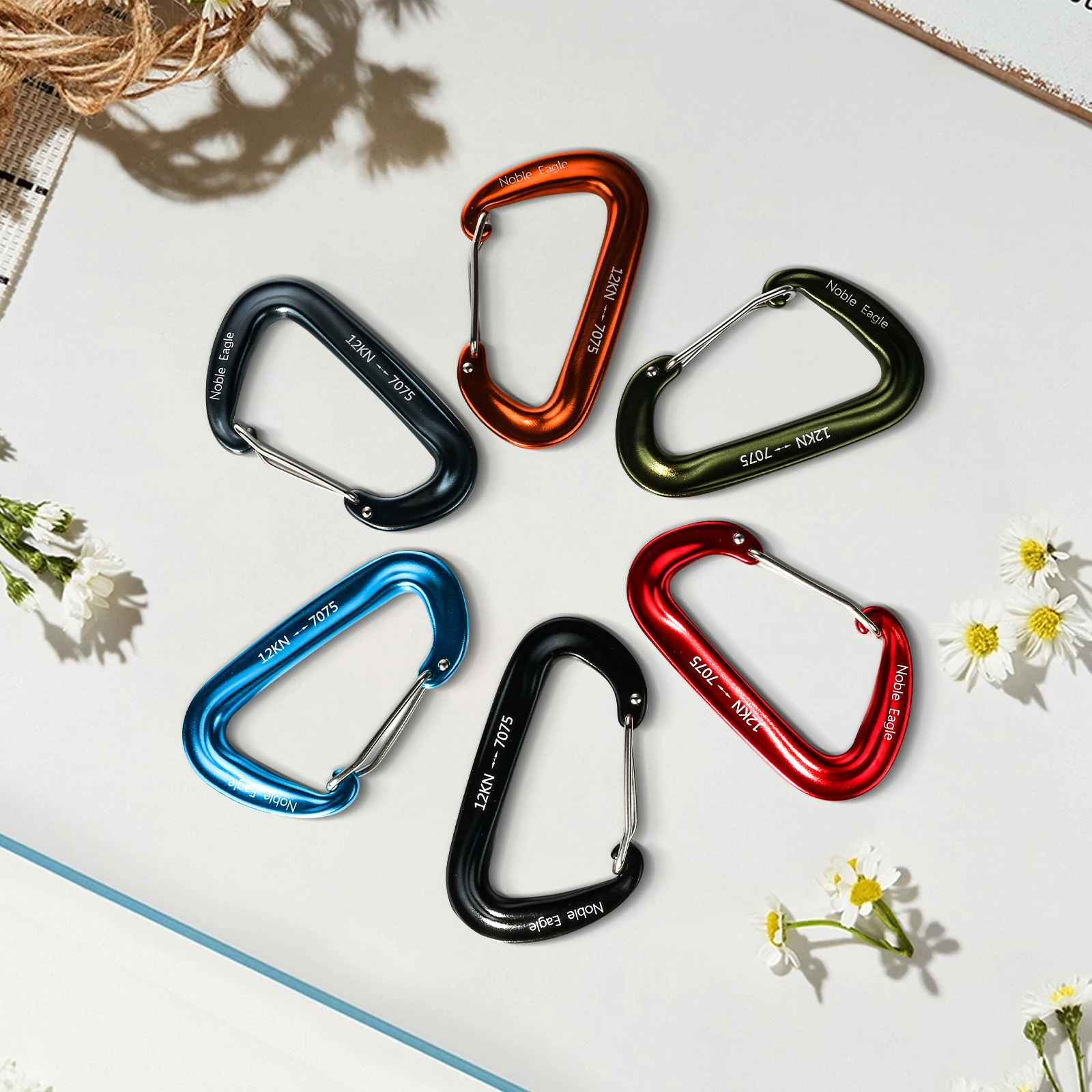 6 pçs 12kn alumínio d anel mos - Carabiners Aluminum 12Kn Heavy Duty avaliação e preço