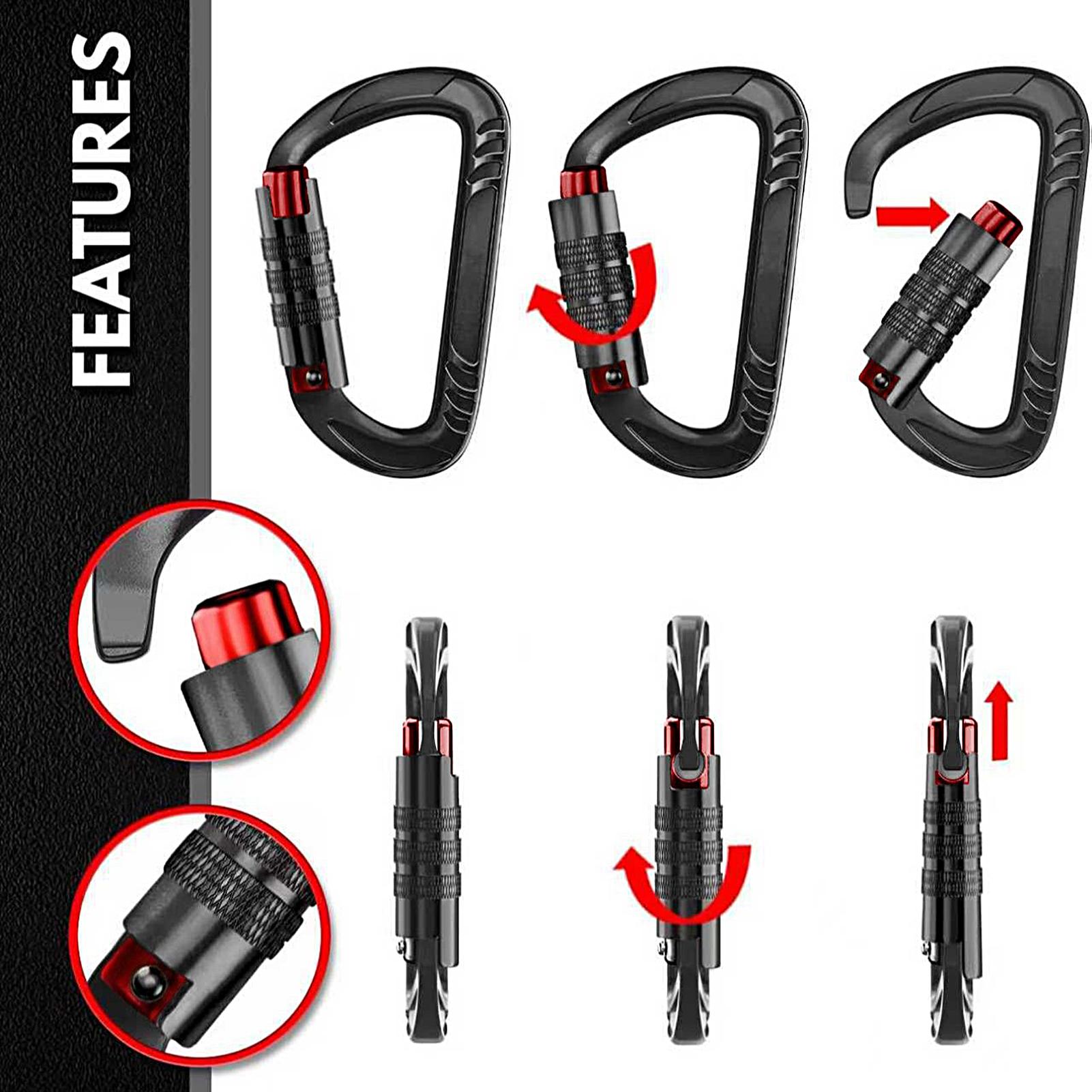 Mosquetão de segurança 12KN, r - Carabiners Aluminum 12Kn Heavy Duty avaliação e preço