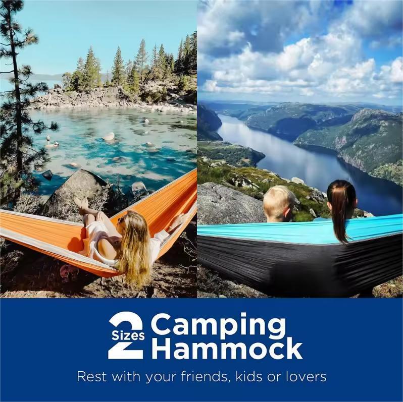 Nova Rede de Descanso Portátil - Double Hammock Portable Parachute Nylon avaliação e preço