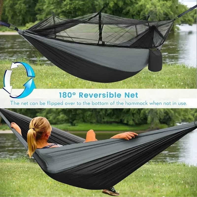Rede de acampamento com rede,  - Double Hammock Portable Parachute Nylon avaliação e preço