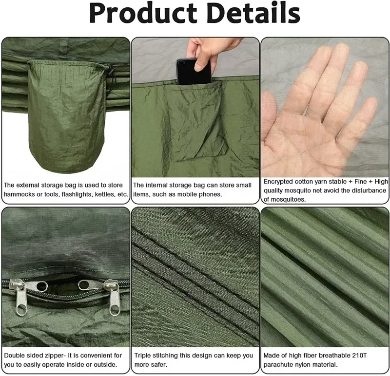 Rede de acampamento com rede,  - Double Hammock Portable Parachute Nylon avaliação e preço