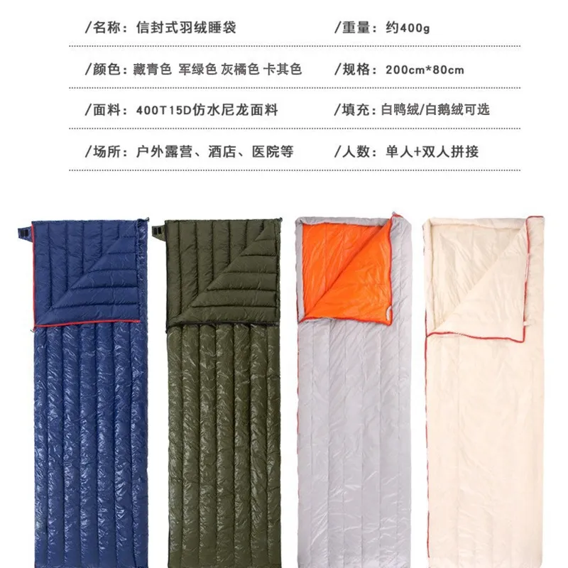 Saco de dormir de penas de gan - Sleeping Bag 4 Season Down Winter avaliação e preço