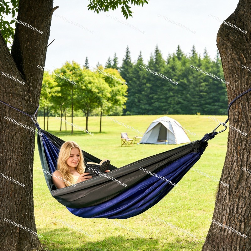 Rede de descanso dupla portáti - Double Hammock Portable Parachute Nylon avaliação e preço