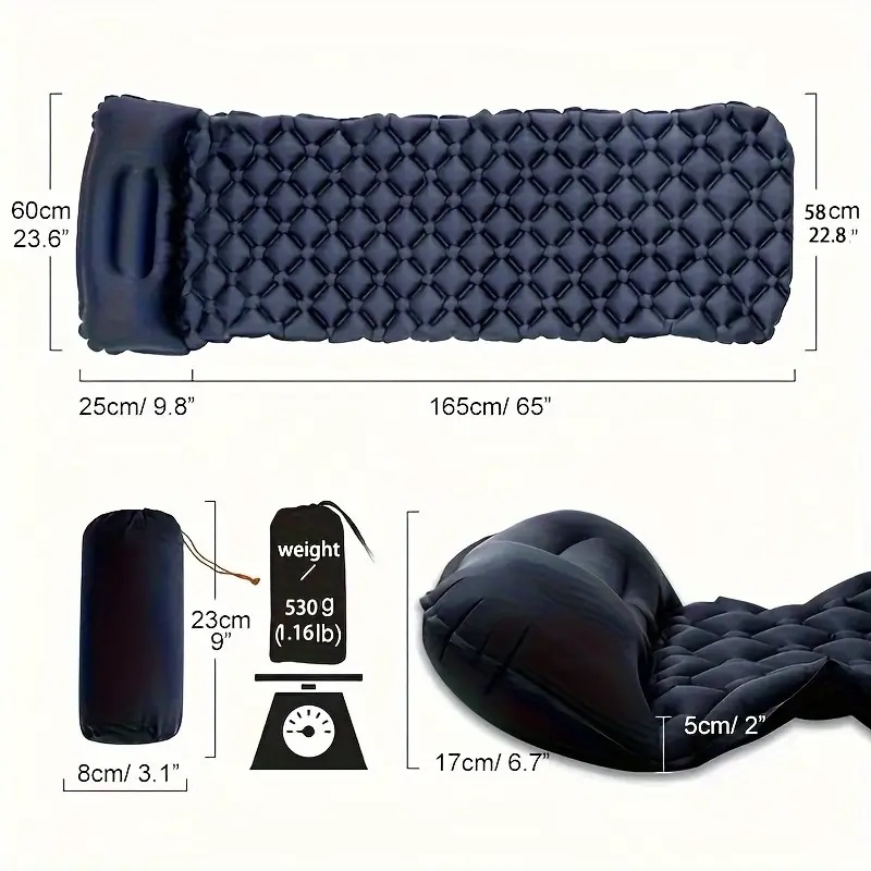 Colchão de ar ultraleve com tr - Inflatable Camping Sleeping Pad Pillow avaliação e preço