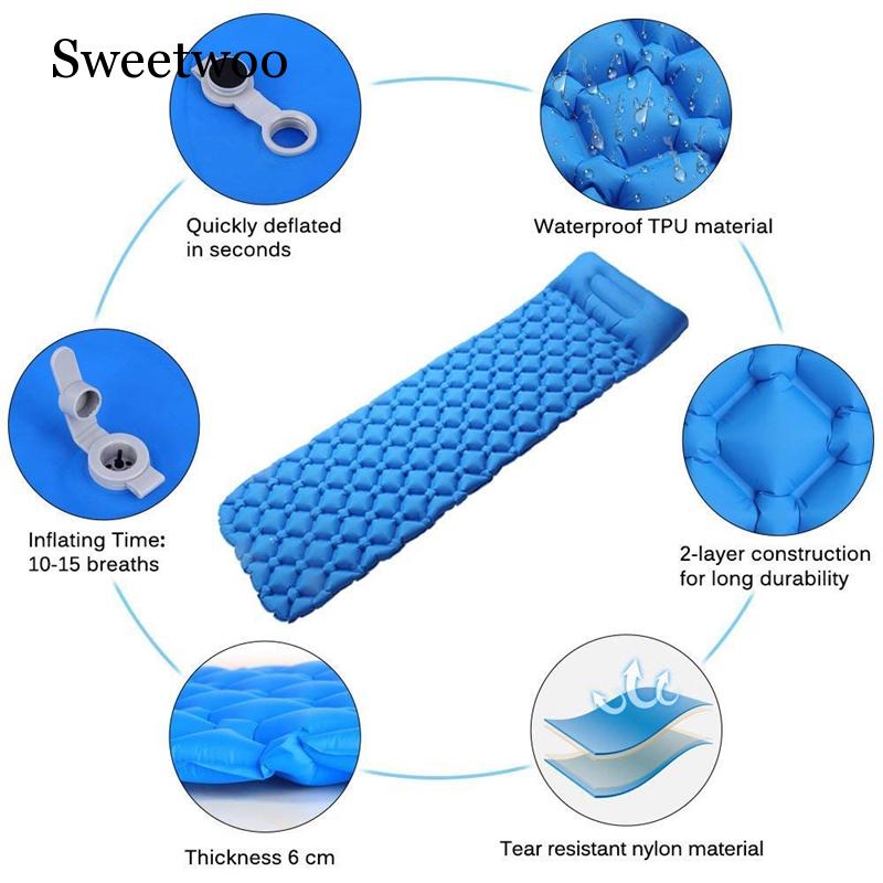 Almofada de dormir para acampa - Inflatable Camping Sleeping Pad Pillow avaliação e preço