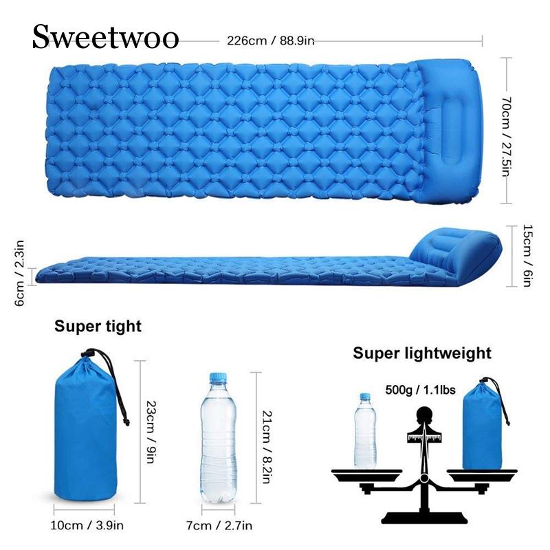 Almofada de dormir para acampa - Inflatable Camping Sleeping Pad Pillow avaliação e preço