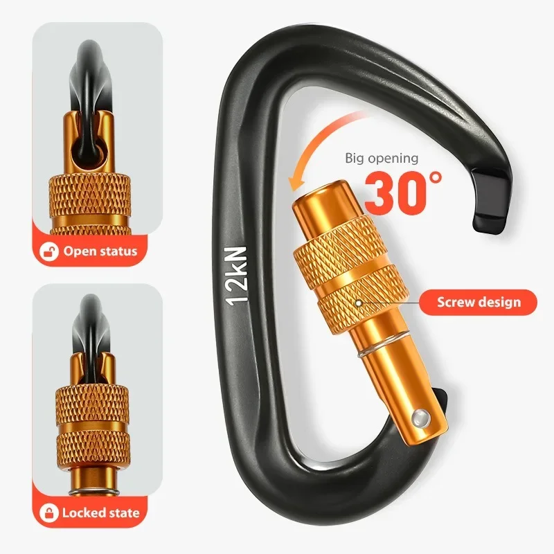 Mosquetão de Alumínio Tipo D 1 - Carabiners Aluminum 12Kn Heavy Duty avaliação e preço