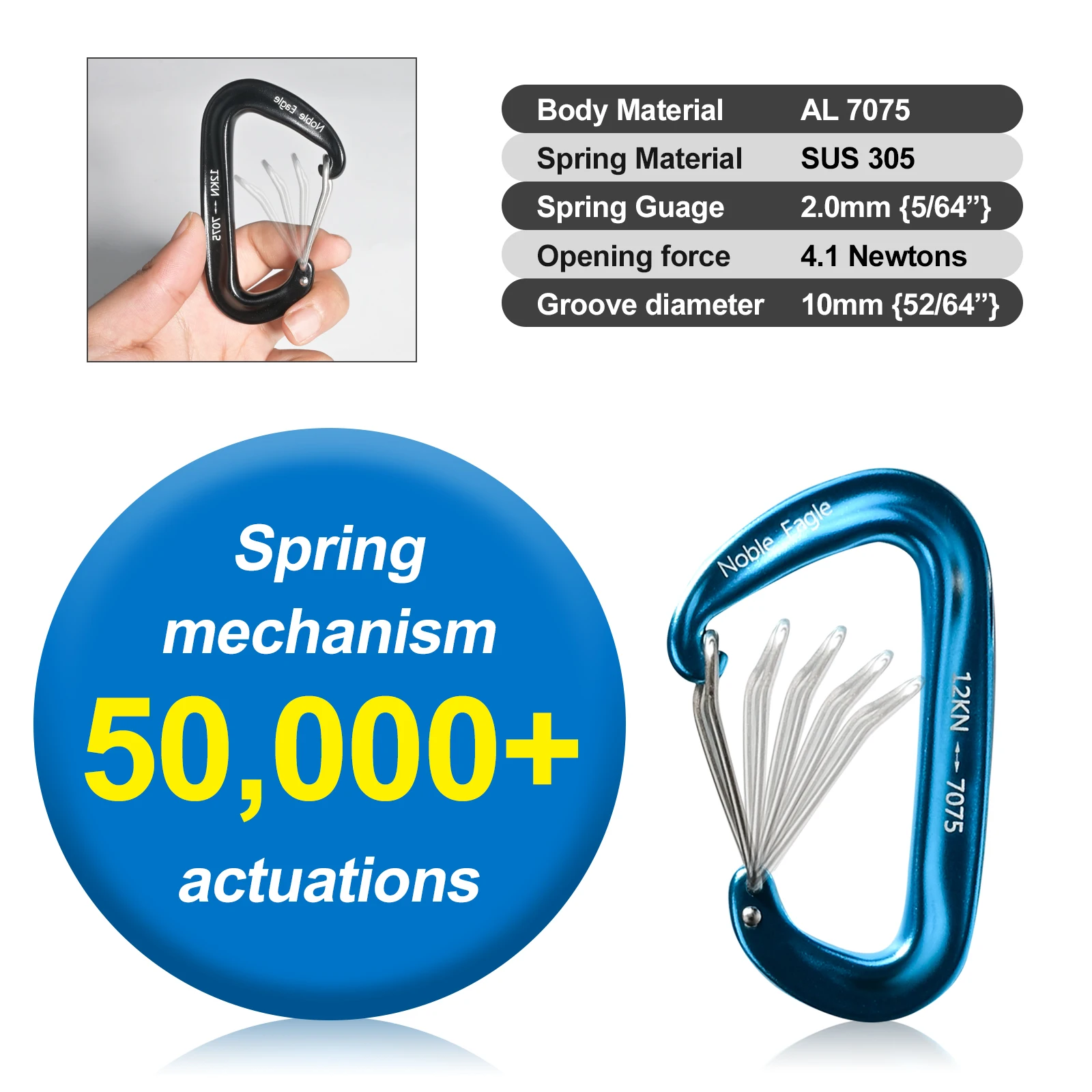 6 pçs 12kn alumínio d anel mos - Carabiners Aluminum 12Kn Heavy Duty avaliação e preço