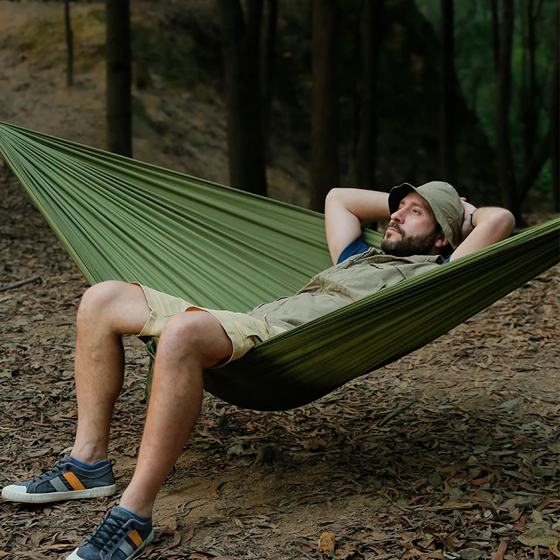 Rede de Camping Portátil em Ny - Double Hammock Portable Parachute Nylon avaliação e preço