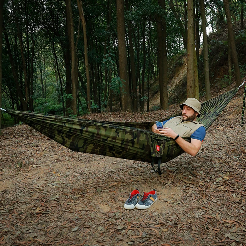 Rede de Camping Portátil em Ny - Double Hammock Portable Parachute Nylon avaliação e preço