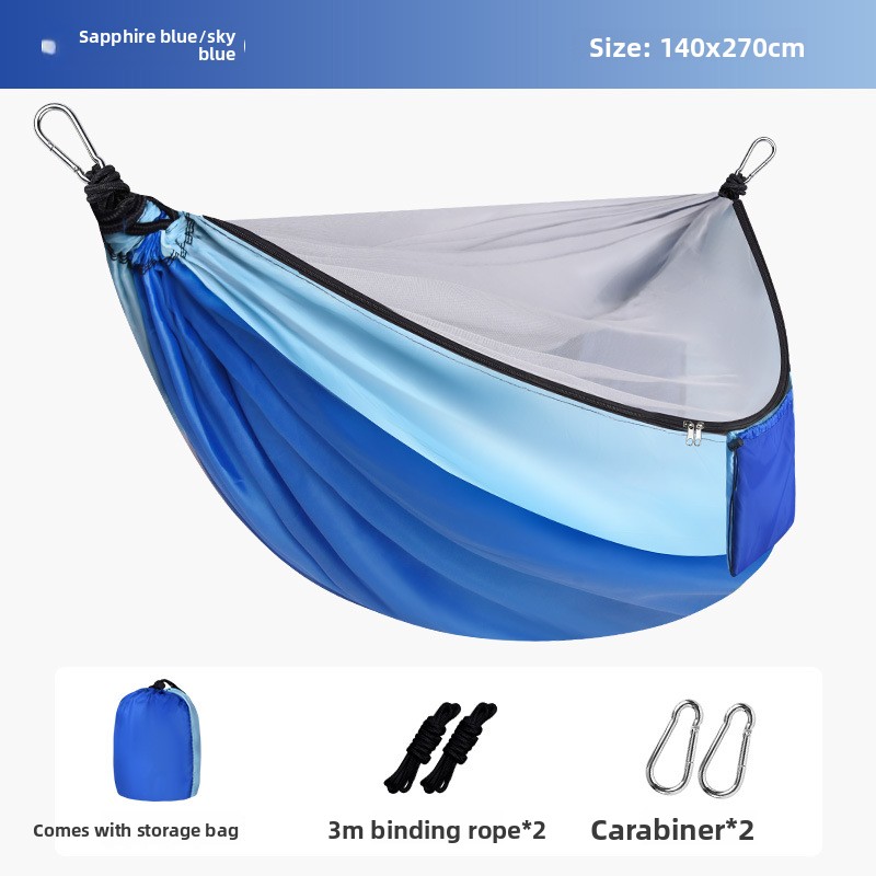 Rede de acampamento portátil b - Double Hammock Portable Parachute Nylon avaliação e preço