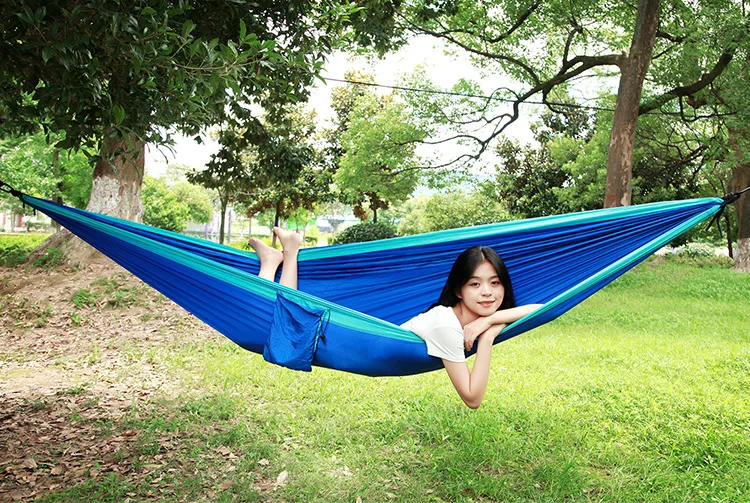 Rede Portátil para Duas Pessoa - Double Hammock Portable Parachute Nylon avaliação e preço