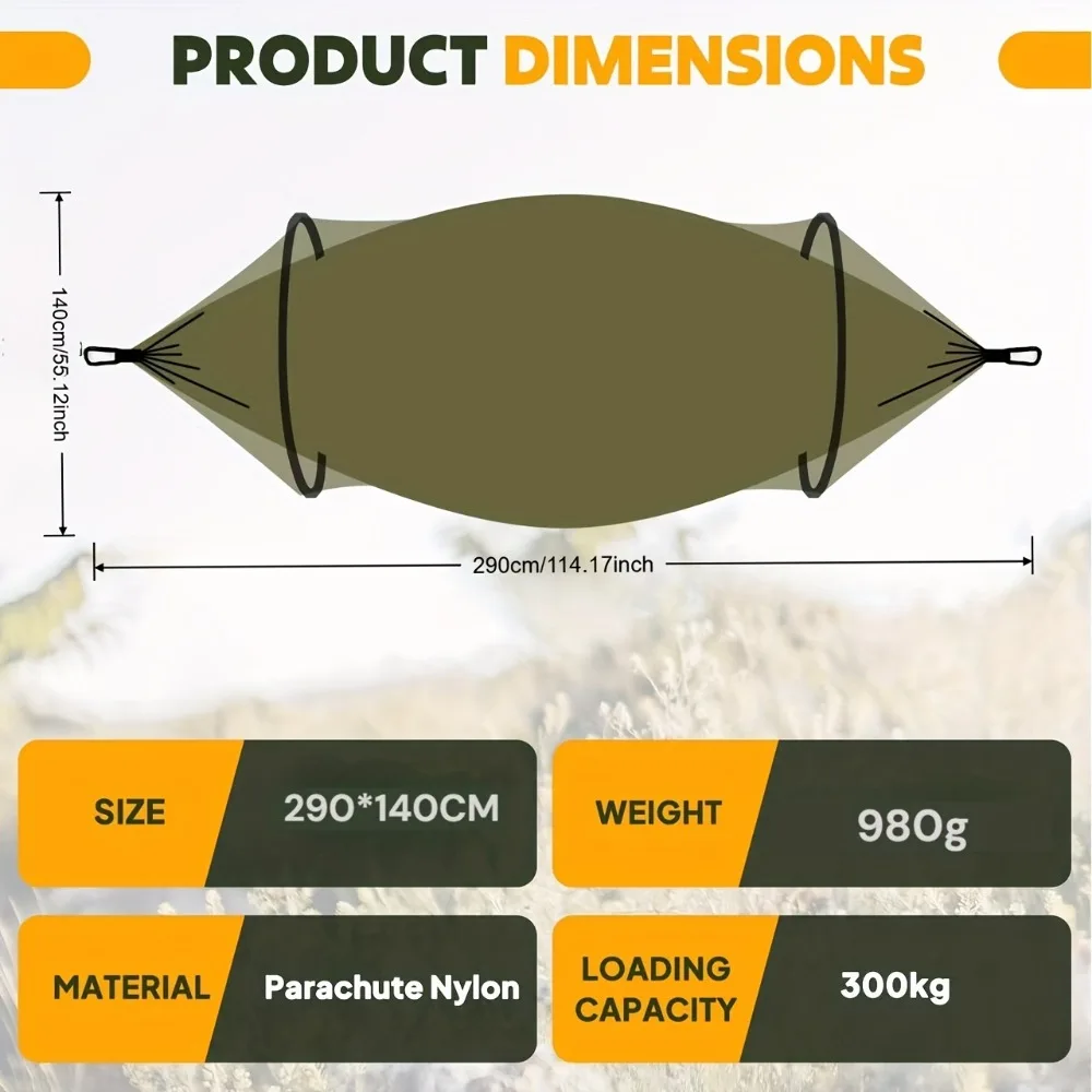 Rede de Camping Portátil Simpl - Double Hammock Portable Parachute Nylon avaliação e preço