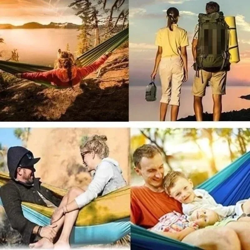 Único duplo recreativo pára-qu - Double Hammock Portable Parachute Nylon avaliação e preço