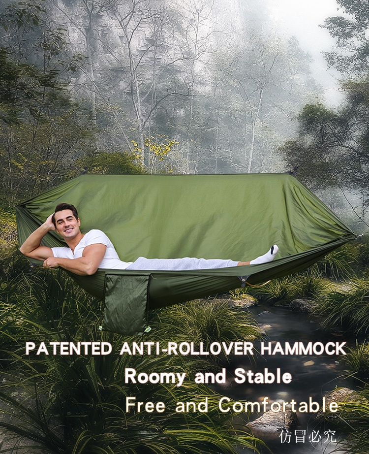 Rede de acampamento portátil d - Double Hammock Portable Parachute Nylon avaliação e preço
