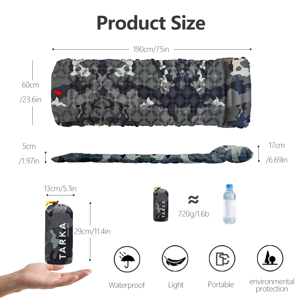 Taka 1 peça almofada de ar inf - Camping Air Mattress Built In Pump avaliação e preço