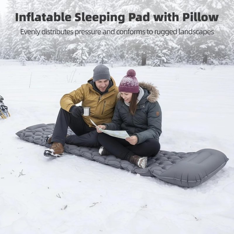 1 Conjunto de Colchão Inflável - Inflatable Camping Sleeping Pad Pillow avaliação e preço