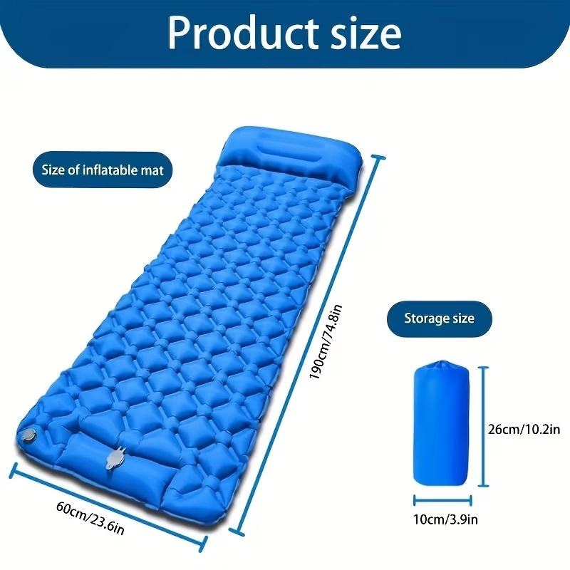 1 Conjunto de Colchão Inflável - Inflatable Camping Sleeping Pad Pillow avaliação e preço