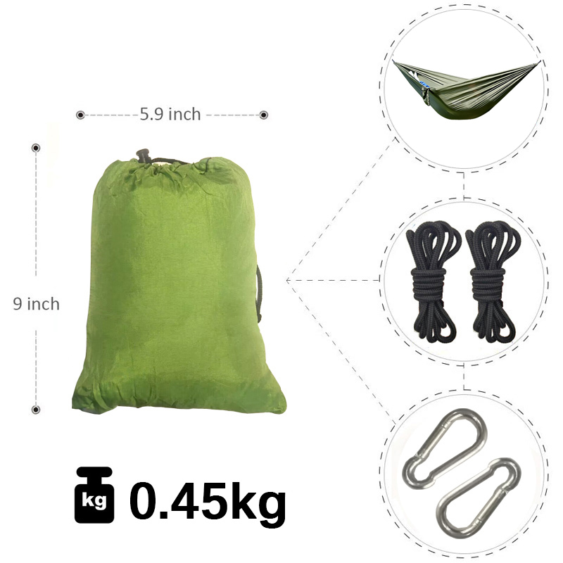 Rede de Descanso Portátil de N - Double Hammock Portable Parachute Nylon avaliação e preço