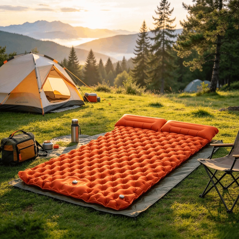 Colchonete de camping dobrável - Camping Air Mattress Built In Pump avaliação e preço