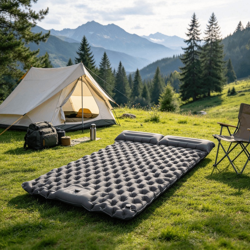 Colchonete de camping dobrável - Camping Air Mattress Built In Pump avaliação e preço